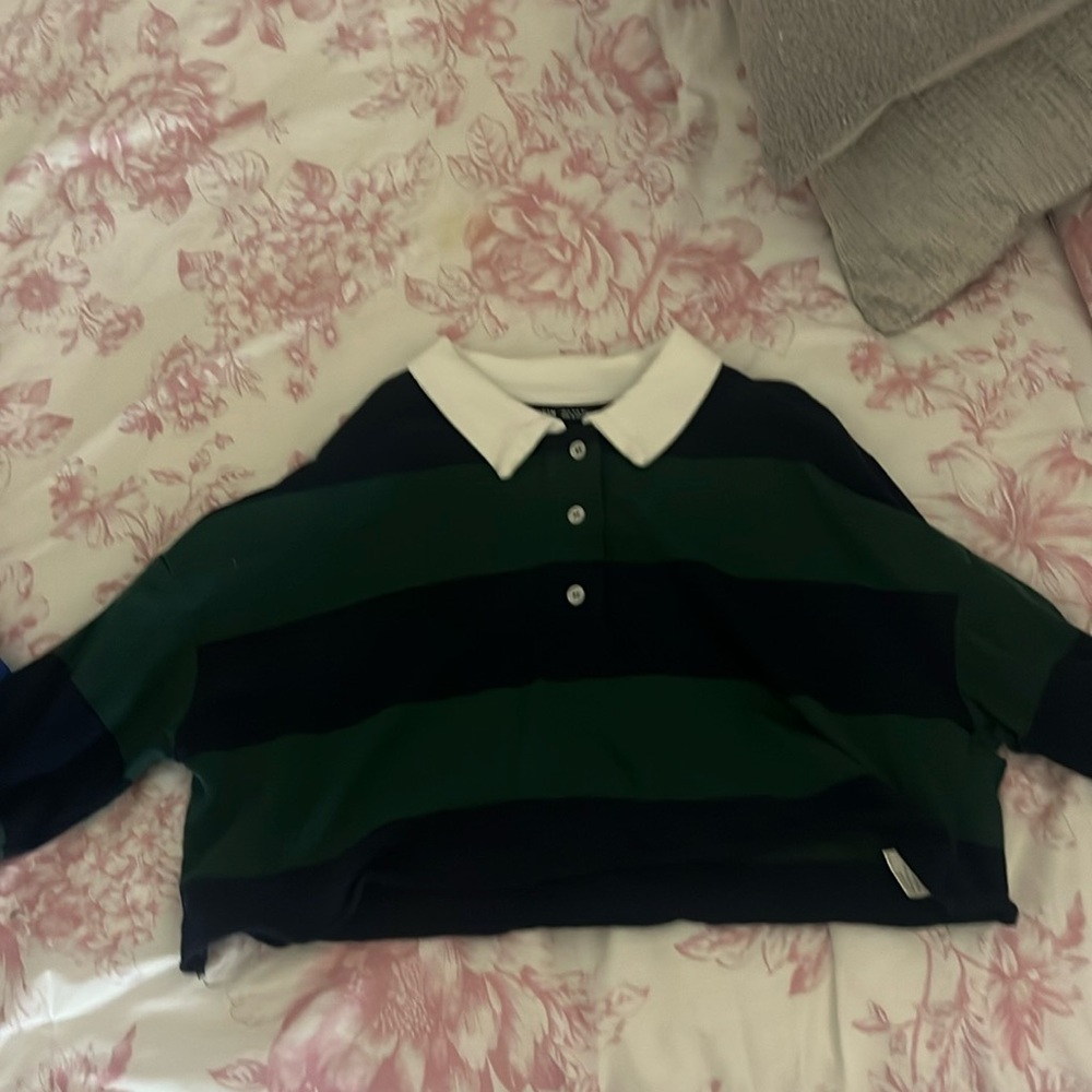 Ripped long sleeve collared shirt